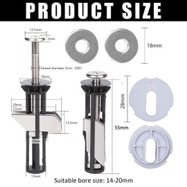 Hhaoysogd Toilet Seat Attachment Bolts, 4 Pieces Stainless Steel Toilet Seat Replacement Kit Screws for Hinges, Toilet Seat Attachment Set for Top Mounting Toilet Hinge Accessories