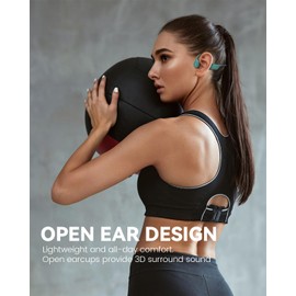 SANOTO Bone Conduction Headphones Bluetooth Wireless,5.0 Bluetooth Earphones with Mic,IPX7 Waterproof Headphones,8Hrs Playtime Sports Headphones for Running,Workout,Cycling,Driving,Gym