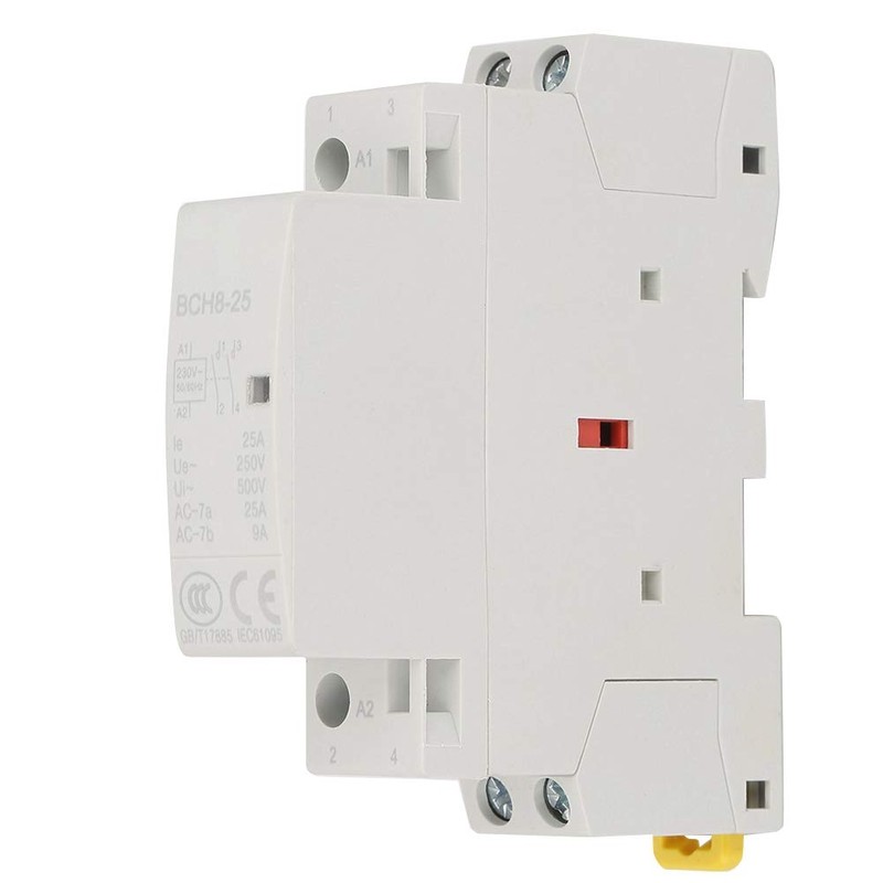 2P 25A AC Contactor, 220V/230V 2NO 50/60HZ DIN Rail Household