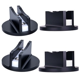 Hiopuz 4PCS Magnetic Jack Pucks Pinch Weld Frame Rail Adapter Jack Stand Pads, Aluminum Slotted and Nylon Material,Load-Bearing Capacity 2 Ton (Black-4)