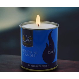 1 Day Yahrzeit Candle - 48 Pack - 24 Hour Kosher Yahrtzeit Memorial and Yom Kippur Candle in Tin Cup Holder
