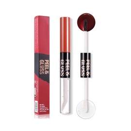 Labial Tipo Tinta Peel-Off con Acabado Mate, Doble Cabezal con Brillo Transparente Reparador, Fácil de Aplicar, Waterproof, Hidratante y de Larga Duración (05)