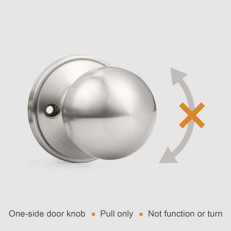 Probrico Round Dummy Door Handles in Brushed Nickel Finish, Ball