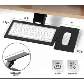 Uncaged Ergonomics KT1 Ergonomic Keyboard Tray Under Desk – Adjustable Height, Tilt, and Swivel