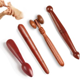 Eowppue Wooden Massage Stick Set - Premium Acupressure Rod & Trigger Point Massager, Fascia Rod - Ideal Physiotherapy Accessory and ASMR Trigger Point Pusher