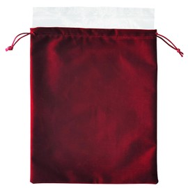 Large Burgundy Velvet Cremains Bag - for Use Inside The Urn - Size 10"X12" (230 Cubic Inches Capacity) - Includes a Resealable PE Material Ashes Storage Bag Suitable for All Ashes (Burgundy, Large)