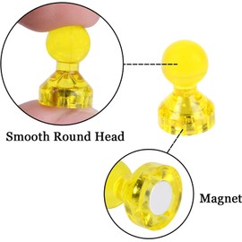 Hsthe Sea 72 Pcs Mini Fridge Magnets for Whiteboard Strong Magnetic Push Pins Magnets Colorful Acrylic Magnet