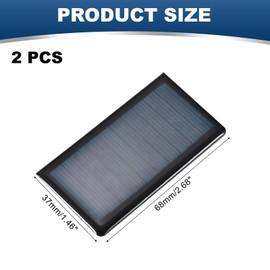 sourcing map 2PCS 5V 0.3W 0.06A Mini Solar Panels for Solar Power, Small Solar Photovoltaic Cells Charge DIY Electric Toy Materials Solar System Kits, 2.68" x 1.46"