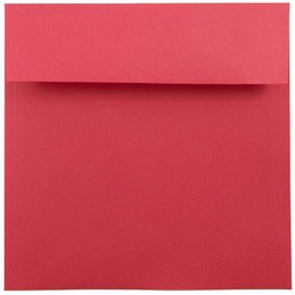 JAM PAPER 7.5 x 7.5 Square Colored Invitation Envelopes - Red Recycled - 25/Pack