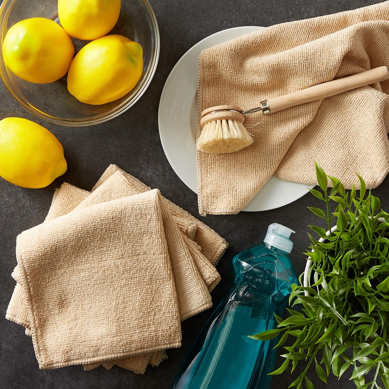 DII Cleaning Collection Soft Highly Absorbent Microfiber, Dishcloth Set, 12x12,