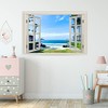 VWAQ - Tropical Beach Vacation Wall Decal Ocean Window View