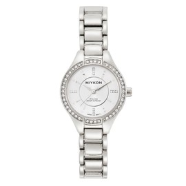 Miykon Silver and Gold Watches for Women | Small Dainty Womens Watch with Genuine Crystals | Ion Polished Women's Jewelry Bracelet, Scratch Resistant Glass, Japanese Quartz, 100ft Water Resistant