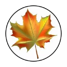 Homemade 48 FALL LEAF ENVELOPE SEALS LABELS STICKERS 1.2" ROUND