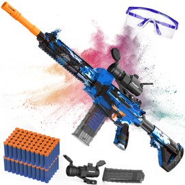 Automatic Toy Foam Blaster with Scope, Electric Toy Dart Blaster Rotating Barrel with120 Foam Darts for Nerf Guns, Target, Air Pocket Technology Shooting Game Kids Toys for 3 4 5 6 7 8 Year Old Boys