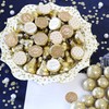 White and Gold Quinceañera Chocolate Kisses Party Favor Stickers, Mis