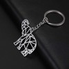 cooltime Animal Lover Stainless Steel Geometric Cut Out Keyring, silver