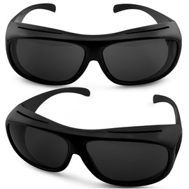 iSafety Polarized Cataract Surgery Recovery Sunglasses – UV400 Wraparound Protective Eyewear – Fits Over Glasses – Anti-Glare, Lightweight & Durable, Black