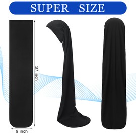 Twistover 2 Pcs Jumbo Dreadlock Cap Hair Dreads Head Wrap Loc Wraps for Dreads Hair Accessories for Men Women Sleeping(Black,Black,37 Inches)