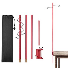 XC Global Collapsible Camping Lantern Stand Folding Lamp Pole Lightweight Portable Outdoor Lamp Post Aluminum Alloy Hanging Light Holder for Camping, Fishing CP046