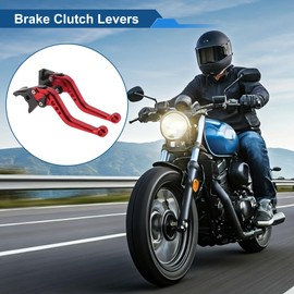 TUCKBOLD Short Brake Clutch Levers for Triumph Trident 660 2021-2024 6 Positon Adjustable Motorcycle Handlebar Brake Lever Aluminum Alloy Solid Red 1 Pair