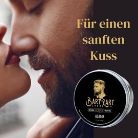 BartZart Agadir Bartwachs mit Moschus Duft I 50g Bartbalsam für Männer I Bart Balsam mit Arganöl für gesundes Wachstum I Bart Wax direkt vom Barbier