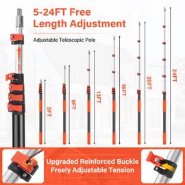 5-24FT Telescoping Extension Pole,Reach 30FT Extension Pole