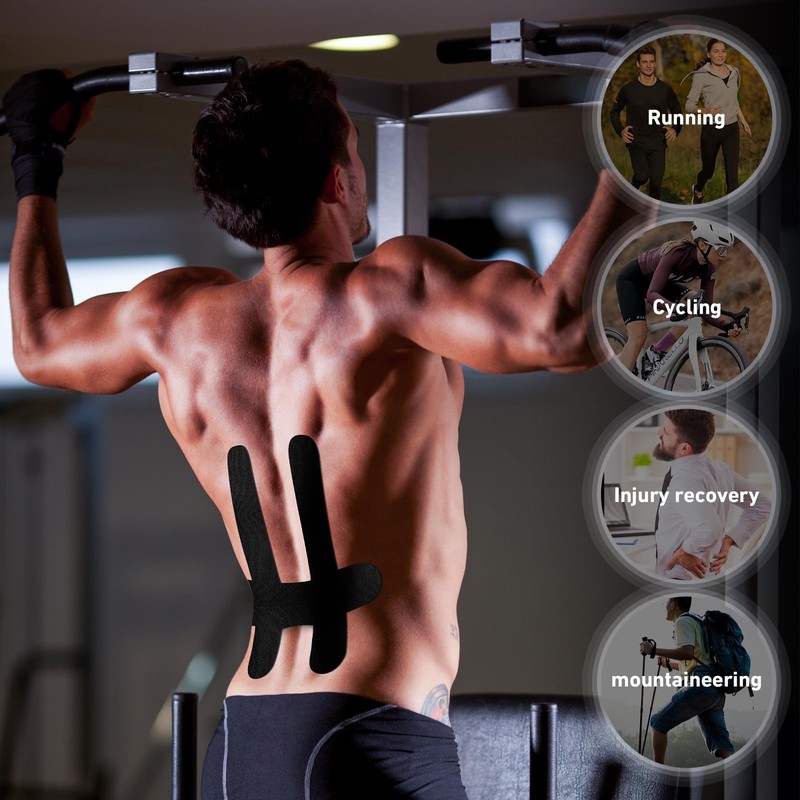 PreCut Kinesiology Tape for Lower Back, 12PCS Kinesiology Tape Precut
