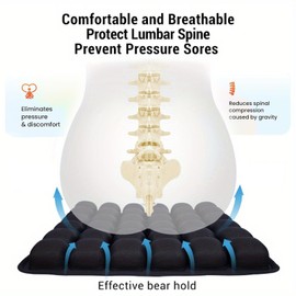 Travel Cushion，2025 New 3D Self-Inflatable Air Cell Seat Cushion for Pressure Relie ，Portable Airplane Seat Cushionfor Long Flights，Comfortable Air Seat Cushionfor for Office Chair，Wheelchair，Car