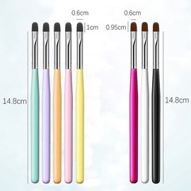 DANNEASY 8pcs Acrylic Nail Brush Nail Design Brushes Builder Gel Brush Nail Polish Brush Nail Art Brushes Manicure Brush Nail Paint Brushes for Nail Art Tools