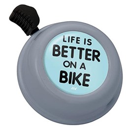 Liix Colour Bell 2021 with Saying Life is Better on a Bike Bicycle Bell for Children and Adults Design and with Easy Assembly (Grey)