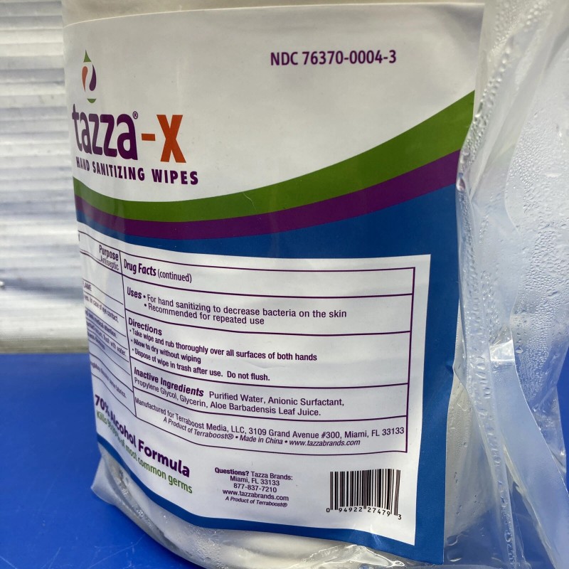 Tazza-X Wipe roll of 1200 4" x 7" wipes NDC-76370-0004