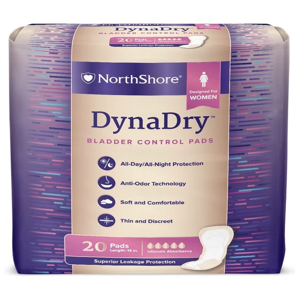 NorthShore DynaDry Pads for Women, Ultimate, Case/120 (6/20s)