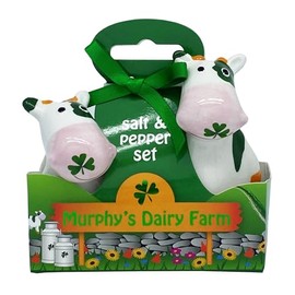 Royal Tara Irish Ceramic Salt and Pepper Shaker Set of 2 Cows Shamrock Bone China Kithenware Ireland 3.14"