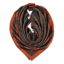 YOUR SMILE Silk Like Scarf Women's Fashion Pattern Large Square Satin Headscarf Headdress (212)