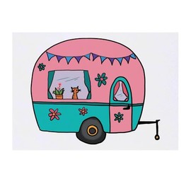 'Caravan Fun' Temporary Tattoo - Water Resistant, Skin-Safe, Non-Toxic Transfer (TO00086057)