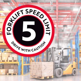 Forklift Floor Decal (Forklift Speed Limit Drive with Caution, 11")