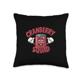 Cranberry Squad Funny Cartoon Thanksgiving Food Can Throw Pillow