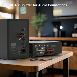 Cable Matters RCA Splitter Cable 1 Male to 2 Male - 6ft, RCA Y Splitter 1 Male to 2 Male for Subwoofer, Speaker, Audio System or Home Theater