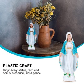 1pc Our Lady of God Ornament Wedding Centerpieces for Tables Wedding Decorations for Tables Jesus Cross Luminous Virgin Small Statue Christian Home Catholicism Ornament