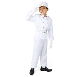 Dress Up America White Marching Band Costume for Kids - Drum Major Uniform Set - Toy Soldier Set for Boys