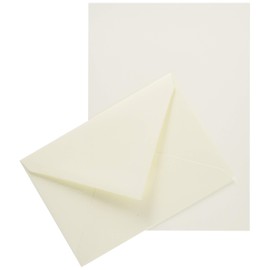 Clairefontaine - Ref 61000L - G.Lalo Correspondence Set - 10 x A5 (148 x 210mm) 100gsm Sheets of Paper + 5 x Gummed Envelopes (114 x 162mm) - Pure Cotton Vellum, Cream