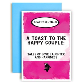 Huxters Wedding Day Card for Couple - Mr and Mrs Greeting Card- Just Married Card Wedding Story Toast to the happy couple - 14.8cm