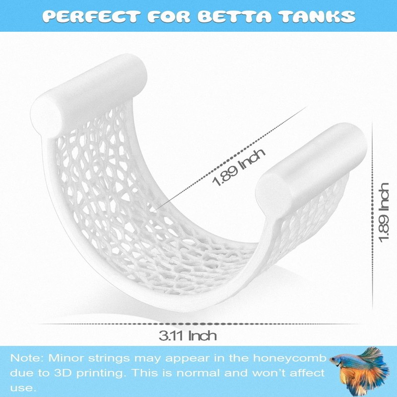 White Floating Betta Fish Hammock – Minimalist Rest Platform &