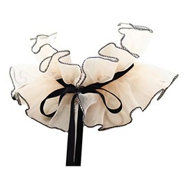 Hqkfuybl Clown Tulle Ruffled Collar,Renaissance Victorian Ruffle Collar, Retro Mesh Neck Ruff Ruffle Collar