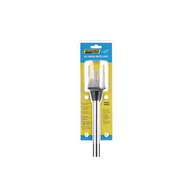 SEACHOICE 05691 All-Round White Light for Boating - Stow-A-Way Spare