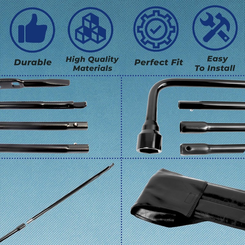 Reeauto Spare Tire Tool Kit with Spare Tire Jack Handle