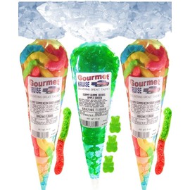 Gummy Worms (2) Neon Sour Worms (1) Green Apple Gummi Bears (NET WT 31 OZ) Gourmet Kruise Signature Gift Bags