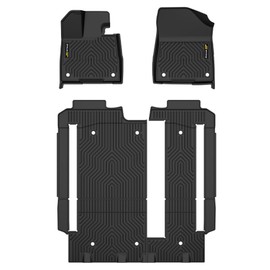 TPE Floor Mats Cargo Mats, Compatible with Toyota Sienna 2021-2025 (Only for 8 Seat), 1st & 2nd & 3rd Row, All Weather Full Cover Protection, Black Cargo Liner Interior Accessories