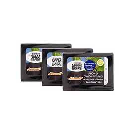 NEEM ERFRE | Pack de 3 jabon de carbon activado 150g natural para cuerpo y cara sin parabenos ni petrolatos