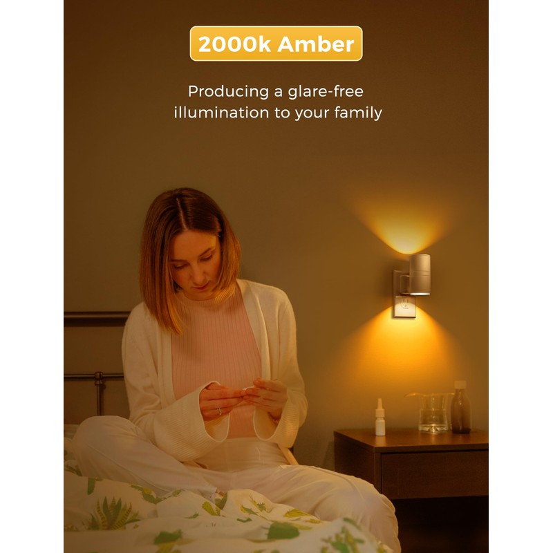 L LOHAS LED Night Light, Amber Night Light, Dimmable Night